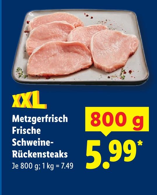 Metzgerfrisch Frische Schweine-Rückensteaks