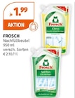 Nachfüllbeutel Angebote von FROSCH bei Müller Frankfurt für 1,99 €