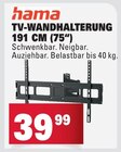Aktuelles TV-Wandhalterung 191 cm (75”) Angebot bei Marktkauf in Filderstadt ab 39,99 €