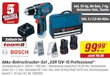 Akku-Bohrschrauber-Set GSR 12V-15 Professional von Bosch im aktuellen toom Baumarkt Prospekt für 99,99 €
