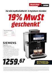 Kaffee im MediaMarkt Saturn Prospekt "19% MwSt. geschenkt" auf Seite 13