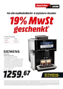 Kaffee im MediaMarkt Saturn Prospekt "19% MwSt. geschenkt" mit 34 Seiten (Freiberg)