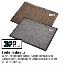 Sauberlaufmatte bei OBI in St. Ingbert Sauberlaufmatte im Angebot bei OBI St. Ingbert für 3,99 €