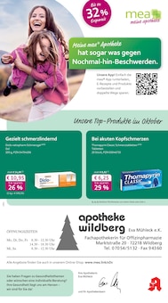 Aktueller mea - meine apotheke Prospekt (Wildberg, 4 Seiten zum blättern mea - meine apotheke Prospekt Unsere Oktober-Angebote mit 4 Seiten