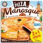 Pizzas 3 fromages surgelées - LA PIZZA DE MANOSQUE en promo chez Intermarché Rennes à 9,99 €