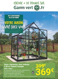 Prospectus Gamm vert à Viménil, "Votre jardin livré chez vous", 8 pages, 13/09/2023 - 29/10/2023