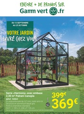 Prospectus Gamm vert à Saint-Dié-des-Vosges, "Votre jardin livré chez vous", 8 pages de promos valables du 13/09/2023 au 29/10/2023