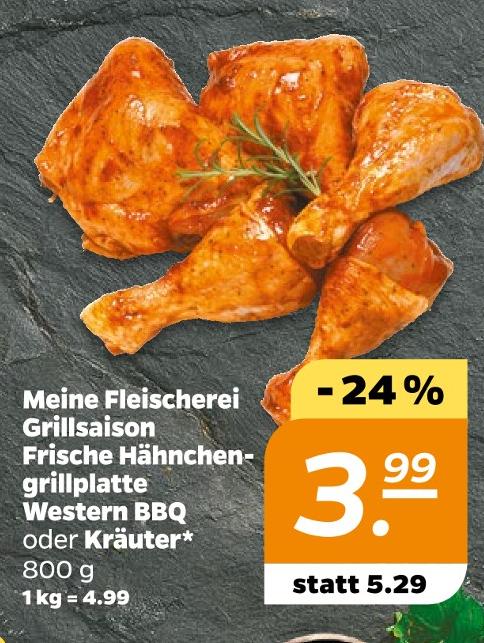 Grillsaison Frische Hähnchengrillplatte Western BBQ oder Kräuter