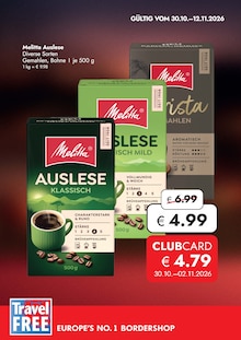 Travel FREE Prospekt EUROPE'S NO.1 BORDERSHOP mit 1 Seite