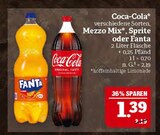 Coca-Cola verschiedene Sorten, Mezzo Mix, Sprite oder Fanta im Angebot bei Marktkauf in Altdorf Coca-Cola verschiedene Sorten, Mezzo Mix, Sprite oder Fanta Angebote von Coca-Cola bei Marktkauf Altdorf für 1,39 €