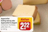 Aktuelle Käse Angebote bei REWE in Gelsenkirchen Aktuelles Appenzeller kräftig-würzig Angebot bei REWE in Gelsenkirchen ab 2,22 €