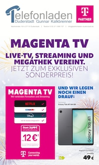 Handy im aktuellen Telefonladen Duderstadt Prospekt (Göttingen) Handy im Telefonladen Duderstadt Prospekt "MAGENTA TV" mit 8 Seiten (Göttingen)