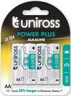 Piles LR6-AA alkaline - UNIROSS en promo chez Cora Villeneuve-d'Ascq à 1,00 €