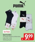 Sportsocken 3er-Pack Schwarz im Angebot bei famila Nordost in Elmshorn Sportsocken 3er-Pack Schwarz Angebote von Puma bei famila Nordost Elmshorn für 9,99 €