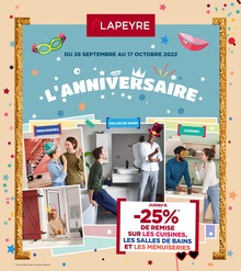Catalogue Lapeyre du moment, 28/09/2022 - 17/10/2022 Prospectus Lapeyre en cours, "L'anniversaire", 5 pages