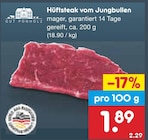 Hüftsteak vom Jungbullen von Gut Ponholz im aktuellen Netto Marken-Discount Prospekt für 1,89 €