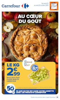 Catalogue Carrefour à Vannes cette semaine, valable du 13/10/2026 au 26/10/2026 Prospectus Carrefour à Vannes, "AU COEUR DU GOÛT", 85 pages de promos valables du 13/10/2026 au 26/10/2026