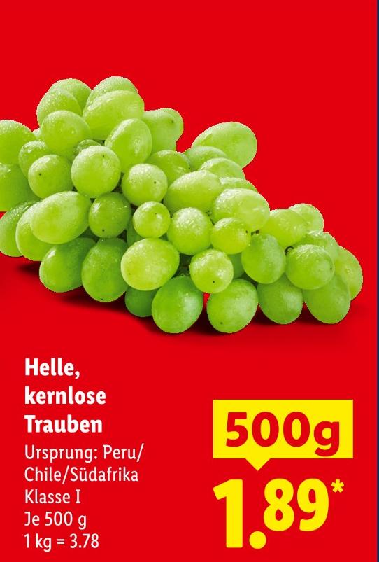 Helle, kernlose Trauben