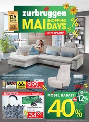 Aktueller Zurbrüggen Prospekt mit Sessel, "MAI SHOPPING DAYS", Seite 1