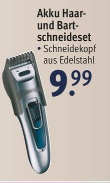 Akku Haar- und Bartschneideset bei Rossmann in Lünen Akku Haar- und Bartschneideset im Angebot bei Rossmann Lünen für 9,99 €