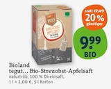 tegut... Bio-Streuobst-Apfelsaft im tegut Prospekt tegut... Bio-Streuobst-Apfelsaft von Bioland im aktuellen tegut Prospekt für 9,99 €