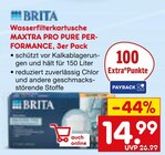 Wasserfilterkartusche MAXTRA PRO PURE PERFORMANCE Angebote von Brita bei Netto Marken-Discount Bayreuth für 14,99 €