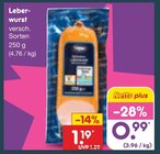 Leberwurst für 0,99 € bei Netto Marken-Discount im Angebot Leberwurst im aktuellen Netto Marken-Discount Prospekt