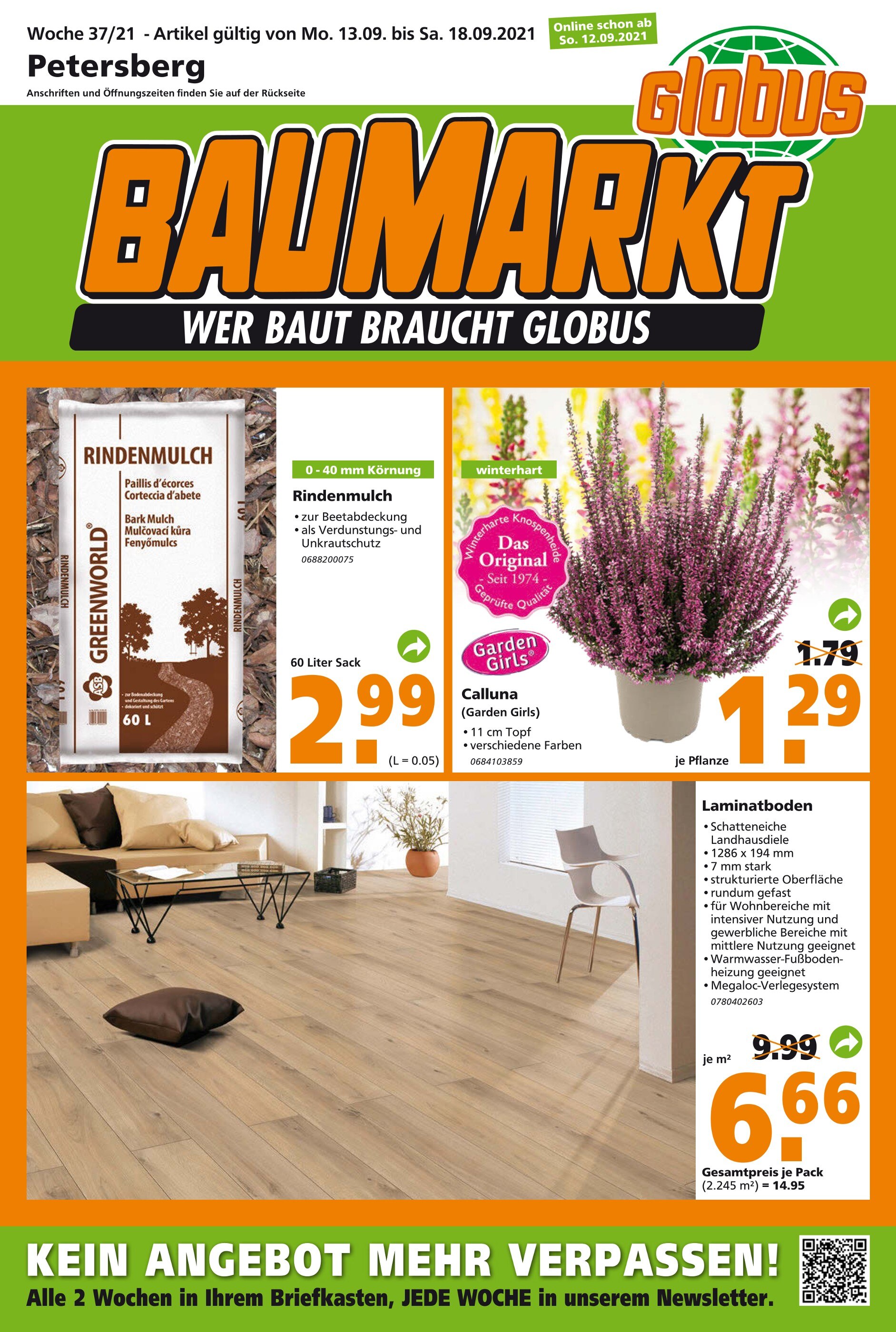 Globus-Baumarkt Prospekt für Suhl mit 24 Seiten Globus-Baumarkt Prospekt für Suhl: "WER BAUT BRAUCHT GLOBUS", 24 Seiten, 12.09.2021 - 18.09.2021