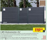 WPC-Steckzaunsystem „Tim“ anthrazit im aktuellen toom Baumarkt Prospekt für 49,99 €