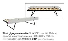 Tiroir gigogne relevable nuance - Gautier à Angers Tiroir gigogne relevable nuance en promo chez Gautier Angers à 308,00 €