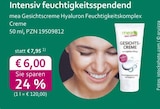 Gesichtscreme Hyaluron Feuchtigkeitskomplex Creme bei mea - meine apotheke im Prospekt "" für 5,95 €