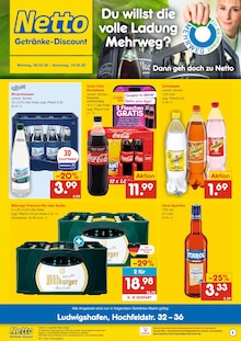 Bitburger im Netto Marken-Discount Prospekt "DER ORT, AN DEM DU IMMER AUSGEZEICHNETE PREISE FINDEST." mit 2 Seiten (Mannheim)