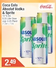 Fanta im Getränke City Prospekt Absolut Vodka & Sprite von Coca Cola im aktuellen Getränke City Prospekt für 2,49 €