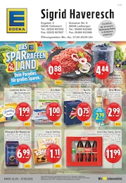 Discounter Prospekt von EDEKA Lengerich EDEKA Prospekt: "Aktuelle Angebote", 24 Seiten, 22.09.2025 - 27.09.2025