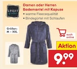 Damen oder Herren Bademantel mit Kapuze von Spirit im aktuellen Netto Marken-Discount Prospekt für 9,99 €