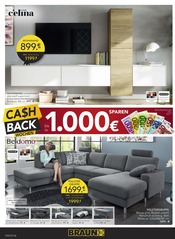 Couch im BRAUN Möbel-Center Prospekt in Villingen-Schwenningen Aktueller BRAUN Möbel-Center Prospekt mit Couch, "CA$HBACK-WOCHEN", Seite 6
