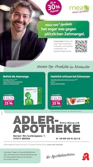 mea - meine apotheke Prospekt der Woche "Unsere November-Angebote" Seite 1, 01.11.2025 bis 30.11.2025 für Weida Aktueller mea - meine apotheke Prospekt "Unsere November-Angebote" Seite 1 von 4 Seiten für Weida