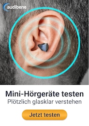 audibene Prospekt für Mügeln mit 1 Seite audibene Prospekt für Mügeln: "Mini-Hörgeräte testen", 1 Seite, 10.06.2025 - 25.06.2025