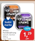 Hundenahrung von 4Paws im aktuellen budni Prospekt für 1,29 €