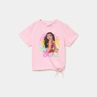 Promo T-shirt noué col rond coton Vaiana rose fille à 4,99 € dans le catalogue La Halle à Tourville-la-Rivière