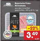 Bayerische Puten-Ministeaks Angebote von Gut Ponholz bei Netto Marken-Discount Weiden für 3,49 €