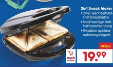 2in1 Snack Maker bei Netto Marken-Discount in Duisburg 2in1 Snack Maker im Angebot bei Netto Marken-Discount Duisburg für 19,99 €
