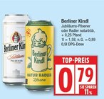 Jubiläums-Pilsener oder Radler naturtrüb von Berliner Kindl für 0,79 € bei EDEKA im Angebot Jubiläums-Pilsener oder Radler naturtrüb von Berliner Kindl im aktuellen EDEKA Prospekt