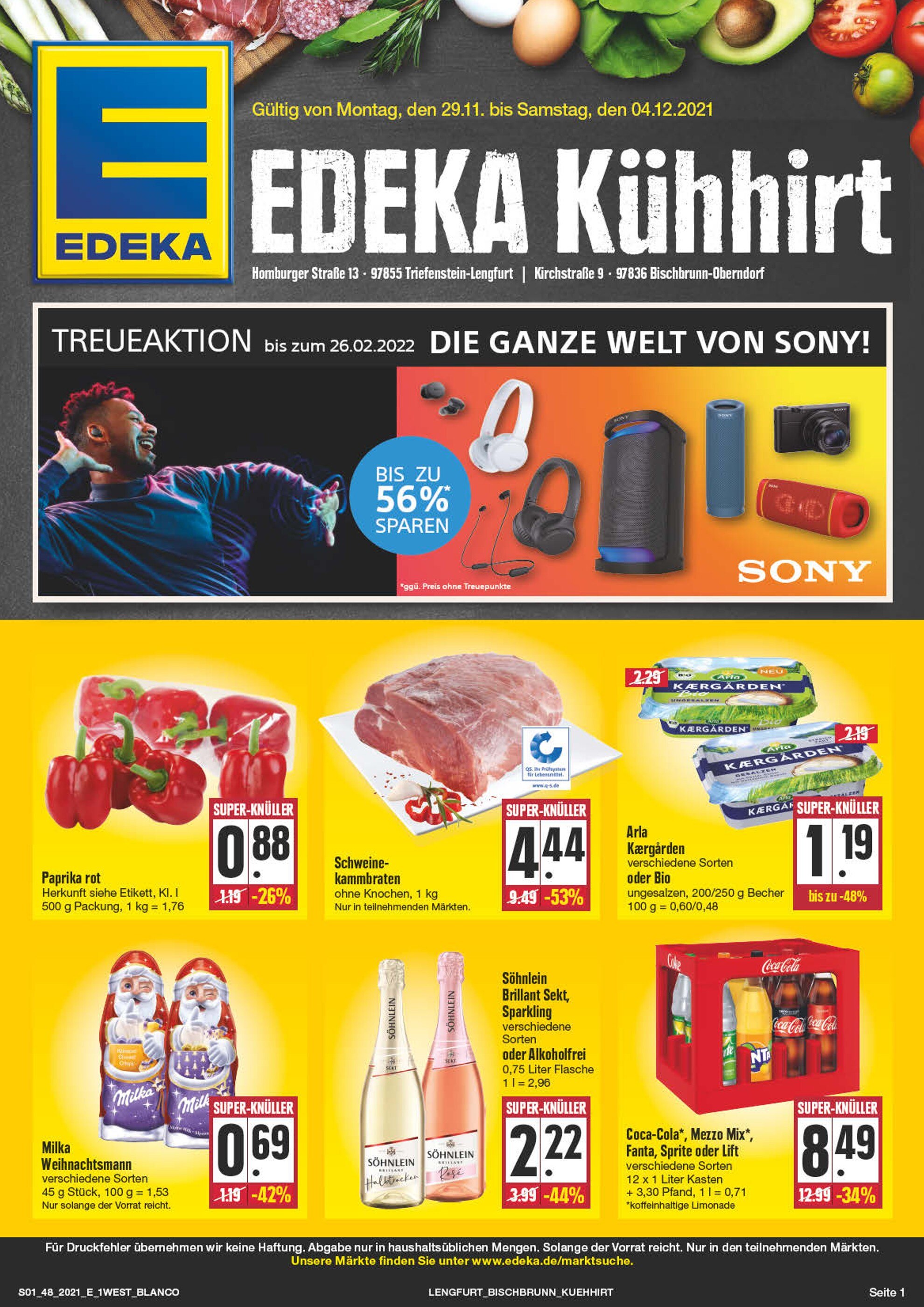 EDEKA Prospekt für Triefenstein mit 28 Seiten EDEKA Prospekt für Triefenstein: "Aktuelle Angebote", 28 Seiten, 29.11.2021 - 04.12.2021