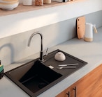 Évier en composite de quartz noir 1 bac à encastrer Hawking + égouttoir - GOODHOME en promo chez Castorama Cannes à 149,90 €