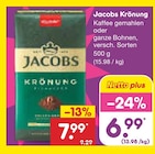 Krönung Kaffee gemahlen oder ganze Bohnen Angebote von Jacobs bei Netto Marken-Discount Waiblingen für 6,99 €
