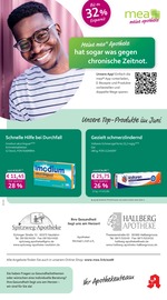 mea - meine apotheke Apotheken Prospekt der aktuellen Woche mit 4 Seiten, gültig von 01.06.2026 bis 30.06.2026, in Ismaning und Umgebung Aktueller mea - meine apotheke Apotheken Prospekt in Ismaning und Umgebung, "Unsere Juni-Angebote" mit 4 Seiten, 01.06.2026 - 30.06.2026