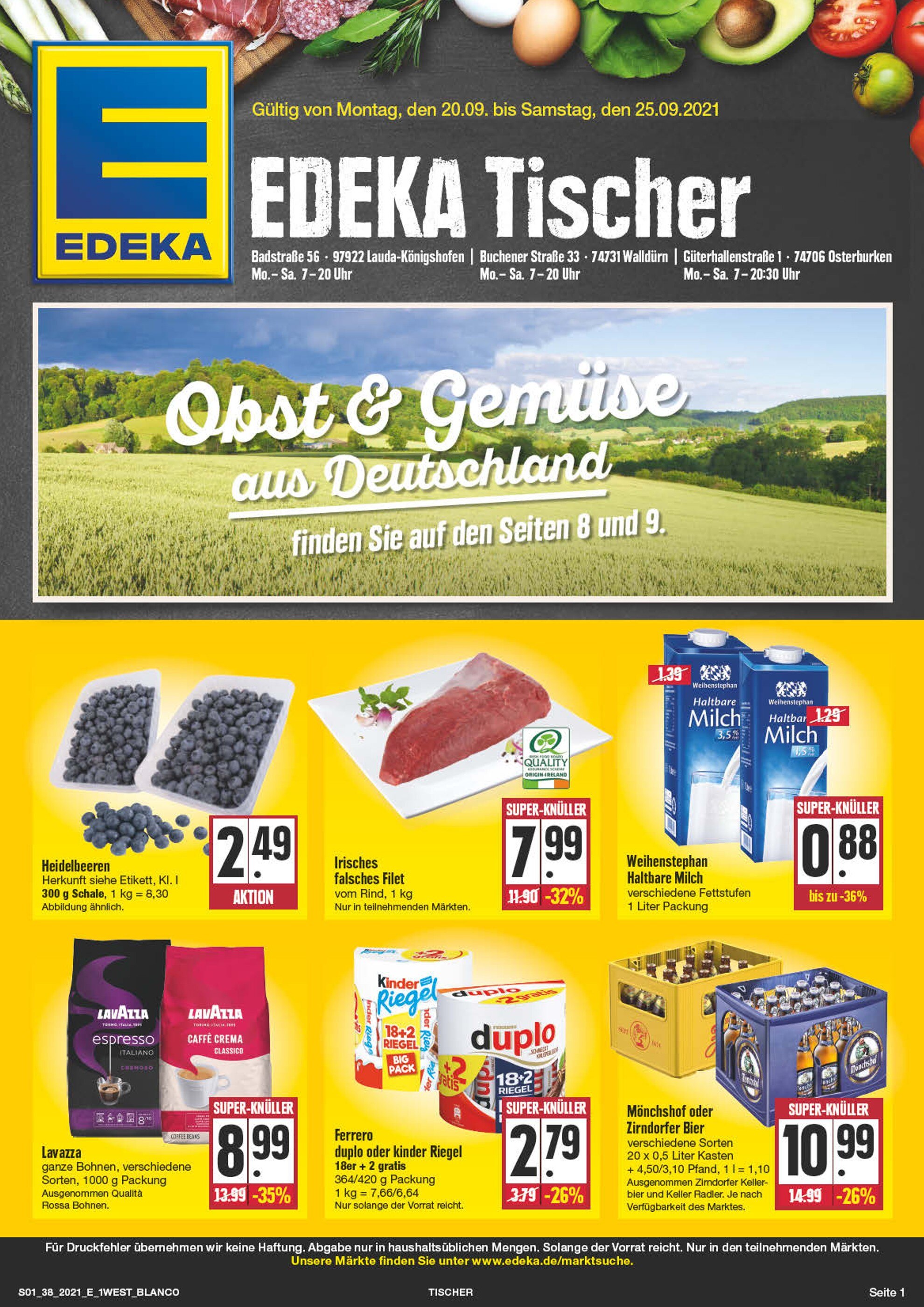 EDEKA Prospekt für Hardheim mit 36 Seiten EDEKA Prospekt für Hardheim: "Wir lieben Lebensmittel!", 36 Seiten, 20.09.2021 - 25.09.2021