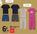 Pyjama court adulte bio - TISSAIA en promo chez E.Leclerc Villepinte à 6,95 €