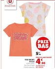 Tee shirt fille - U Essentiel en promo à 4,90 € chez Hyper U Tee shirt fille - U Essentiel dans le catalogue Hyper U